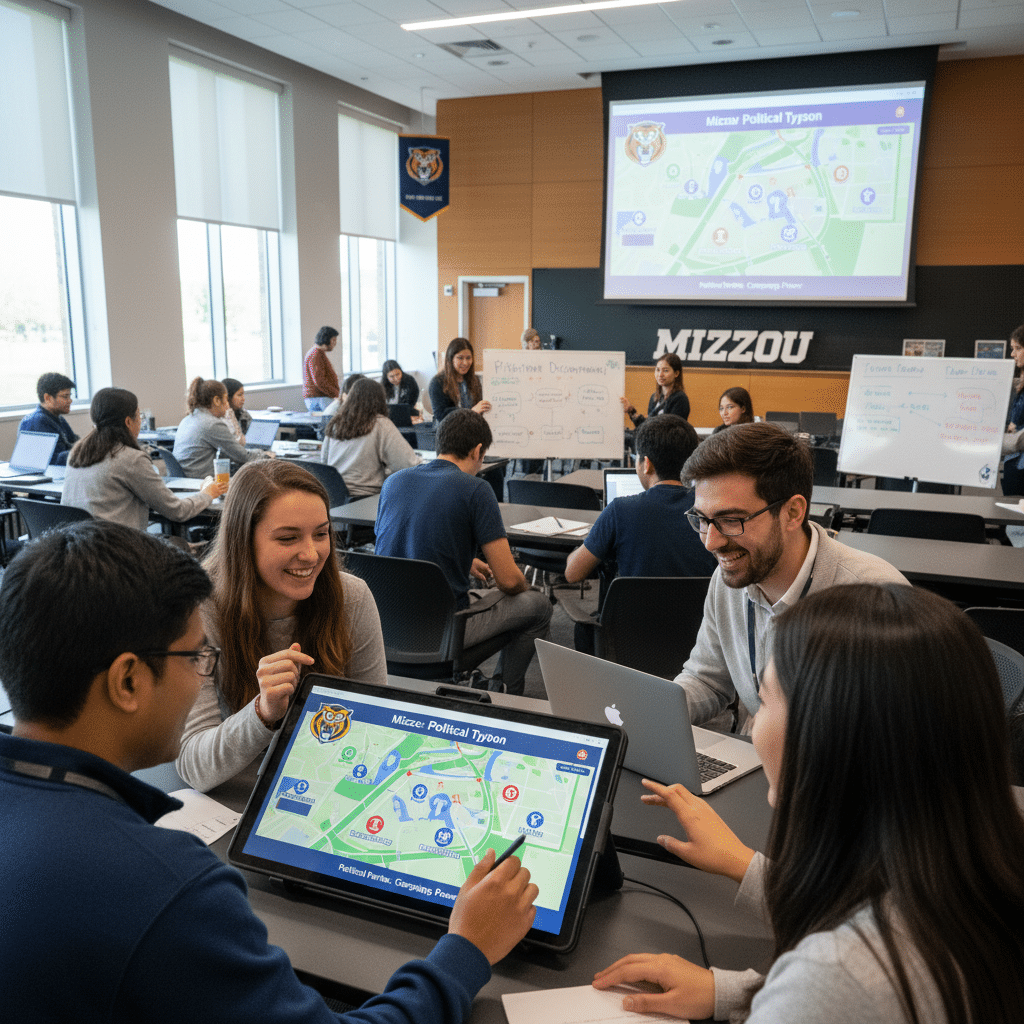 University of Missouri, Mizzou, Political Science, Video Games, Educational Games, Space-themed, Simulation Games, Campaign Simulation, Party Building, Gamified Learning, Experiential Learning, Digital Education, Learning Revolution